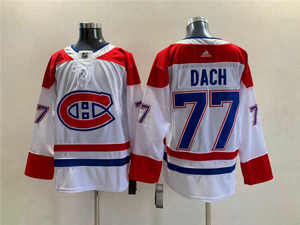 Mens Montreal Canadiens #77 Kirby Dach White Stitched Jersey->montreal canadiens->NHL Jersey